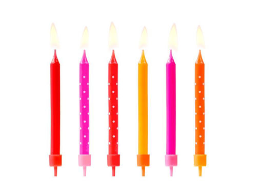 Picture of BIRTHDAY CANDLES COLOURFUL MIX - 6 PACK